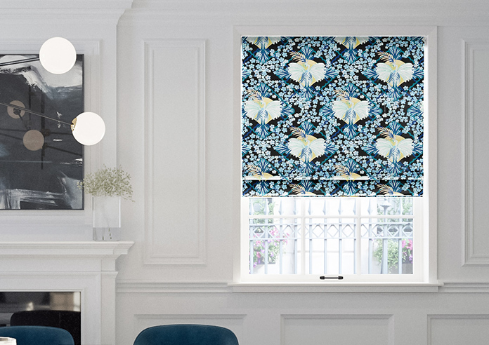 Faded Glamour, China Blue Black - Roman Blind - Image 3